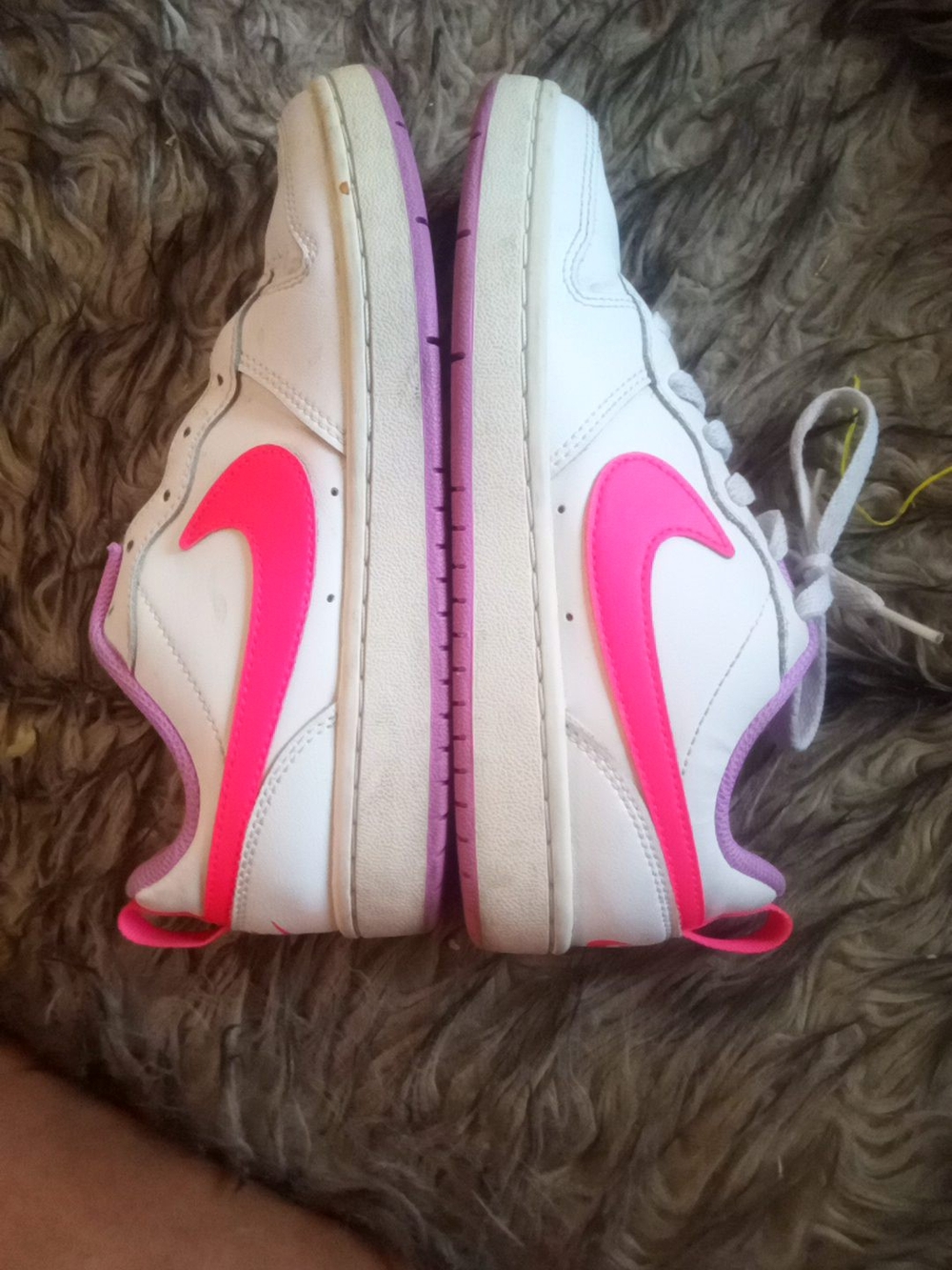 These are Nike Court Borough Low 2 GS “White Hyper Pink”, style BQ5448-111. The